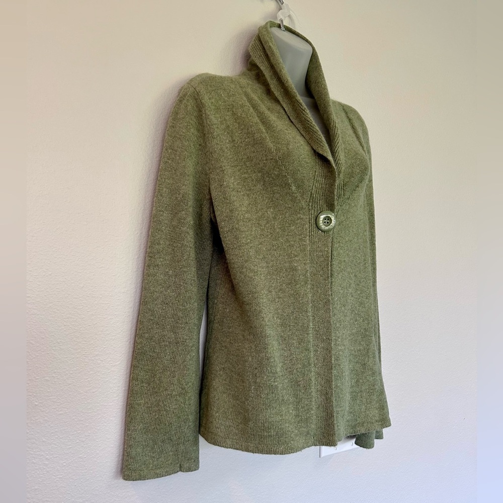 Tweeds beautiful sage cardigan angora wool blend L